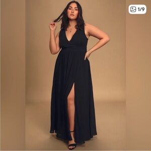 Lulus Thoughts of Hue Black Maxi Dress